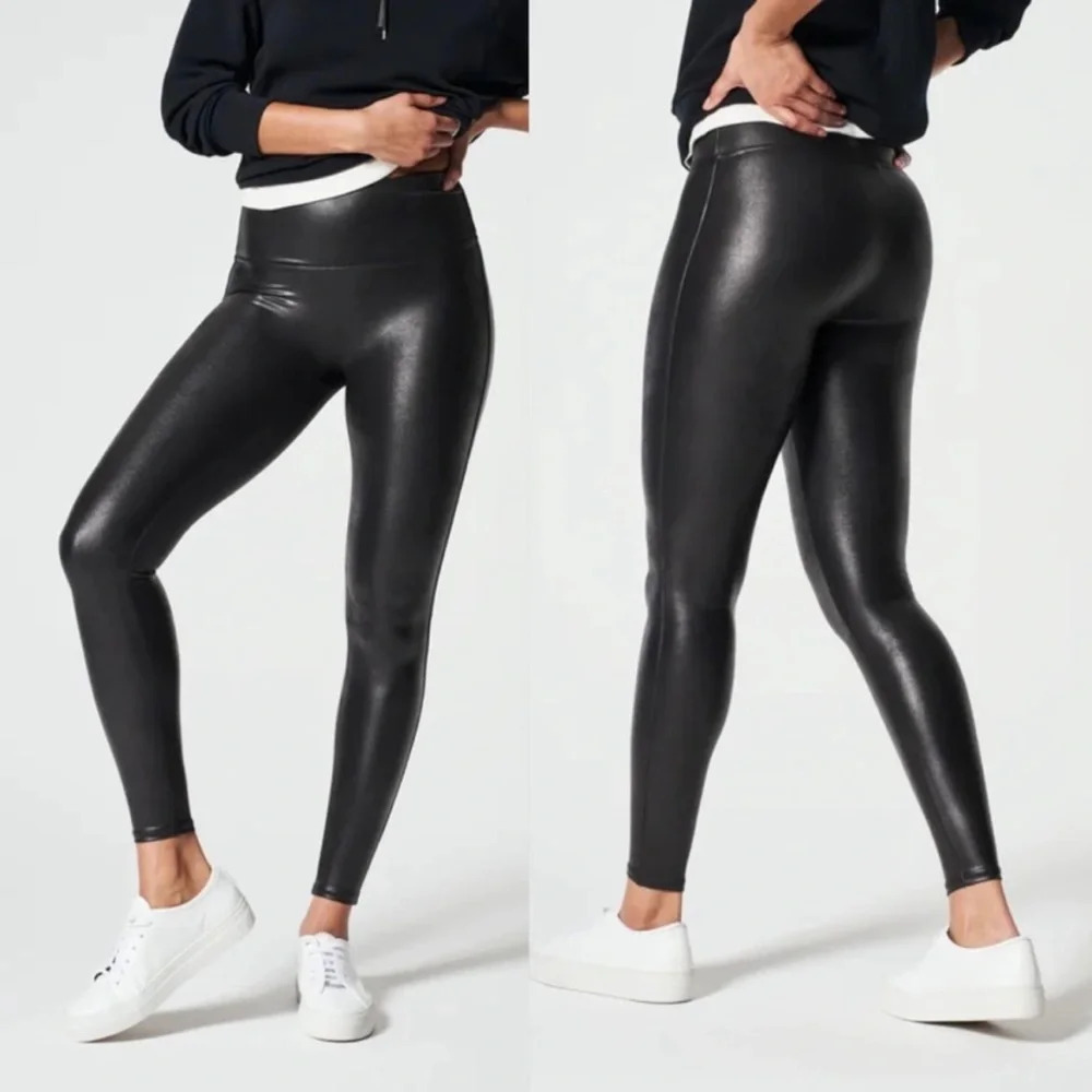 SPANX Black Faux Leather Leggings‎